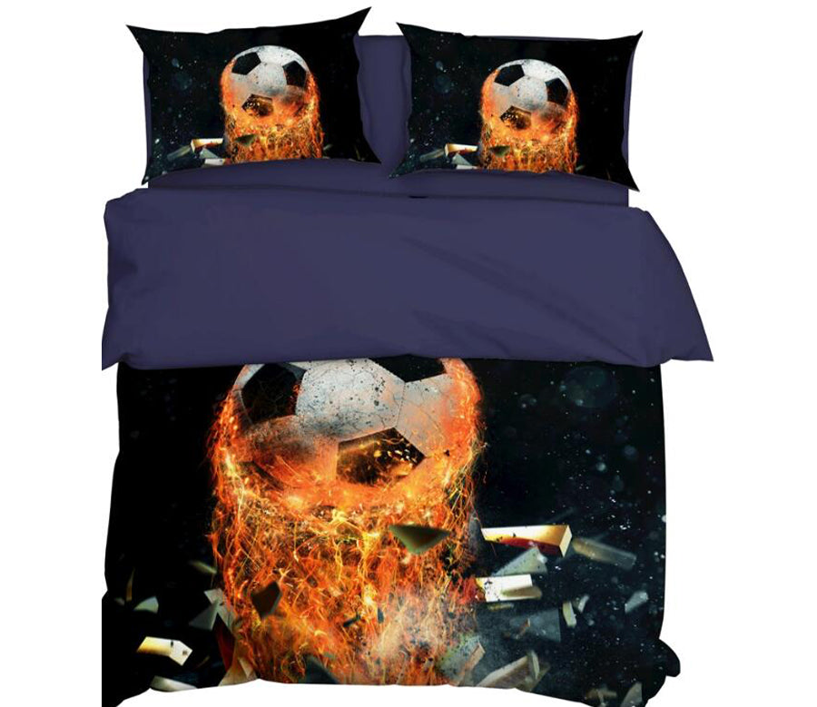 3D Football Flame 9061 Bed Pillowcases Quilt