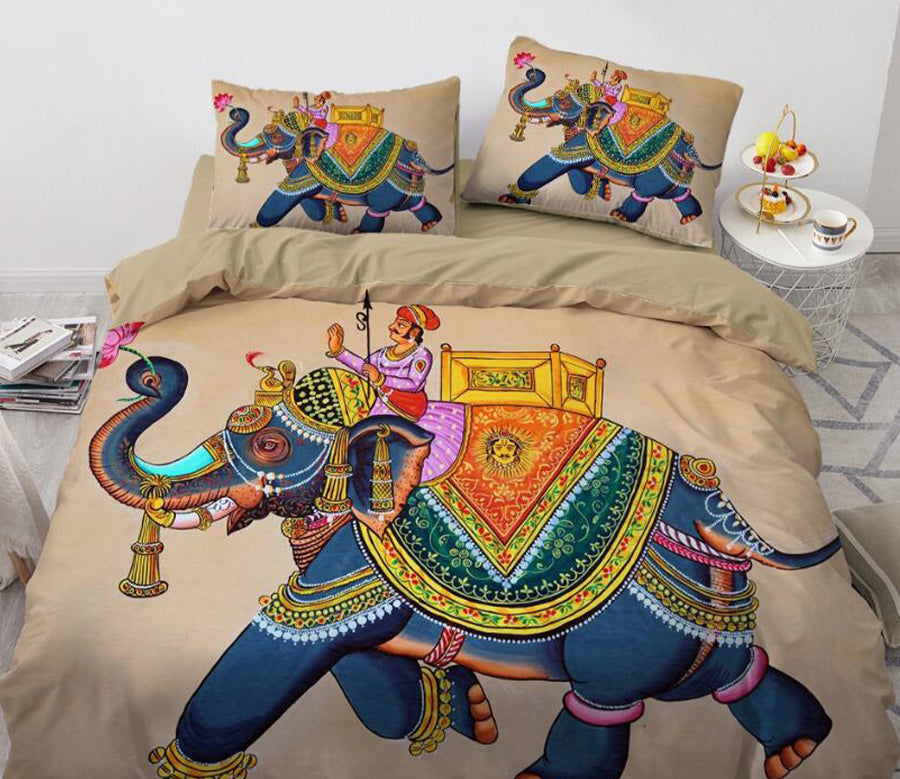 3D Indian Elephant 88144 Bed Pillowcases Quilt