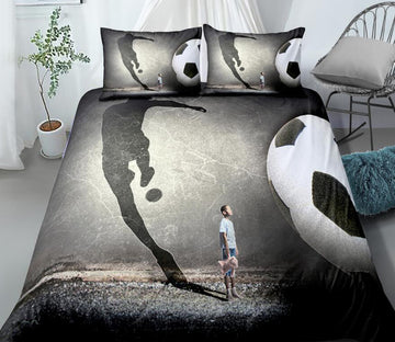 3D Play Football Boy 0037 Bed Pillowcases Quilt