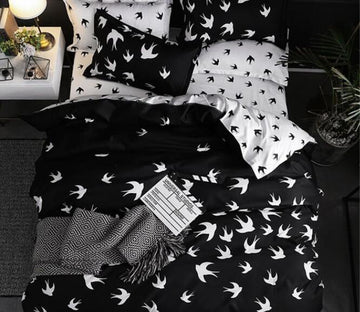 3D White Dove 8128 Bed Pillowcases Quilt