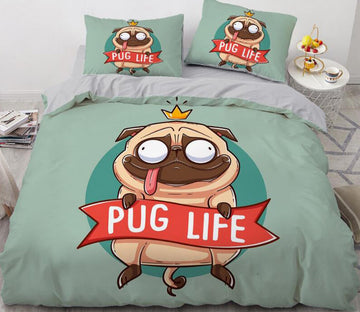 3D Cartoons Pug Dog 55150 Bed Pillowcases Quilt