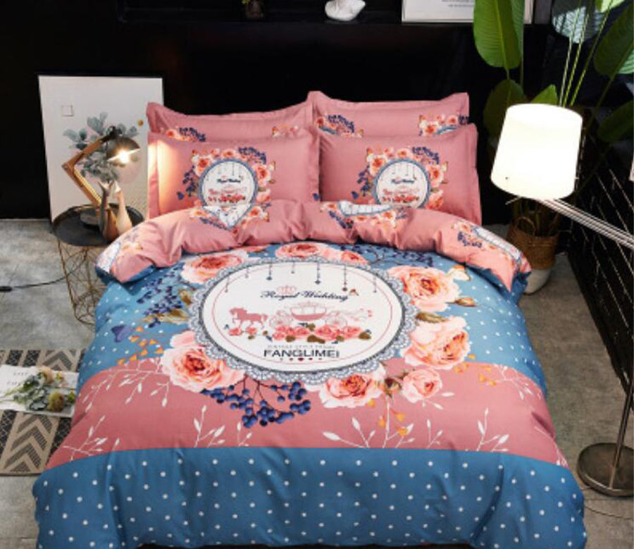 3D Flower Circle Blue Pink 1109 Bed Pillowcases Quilt