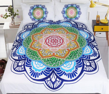 3D Five-Color Lotus 1116 Bed Pillowcases Quilt