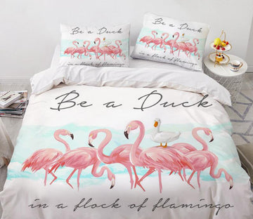 3D Flamingo 7754 Bed Pillowcases Quilt