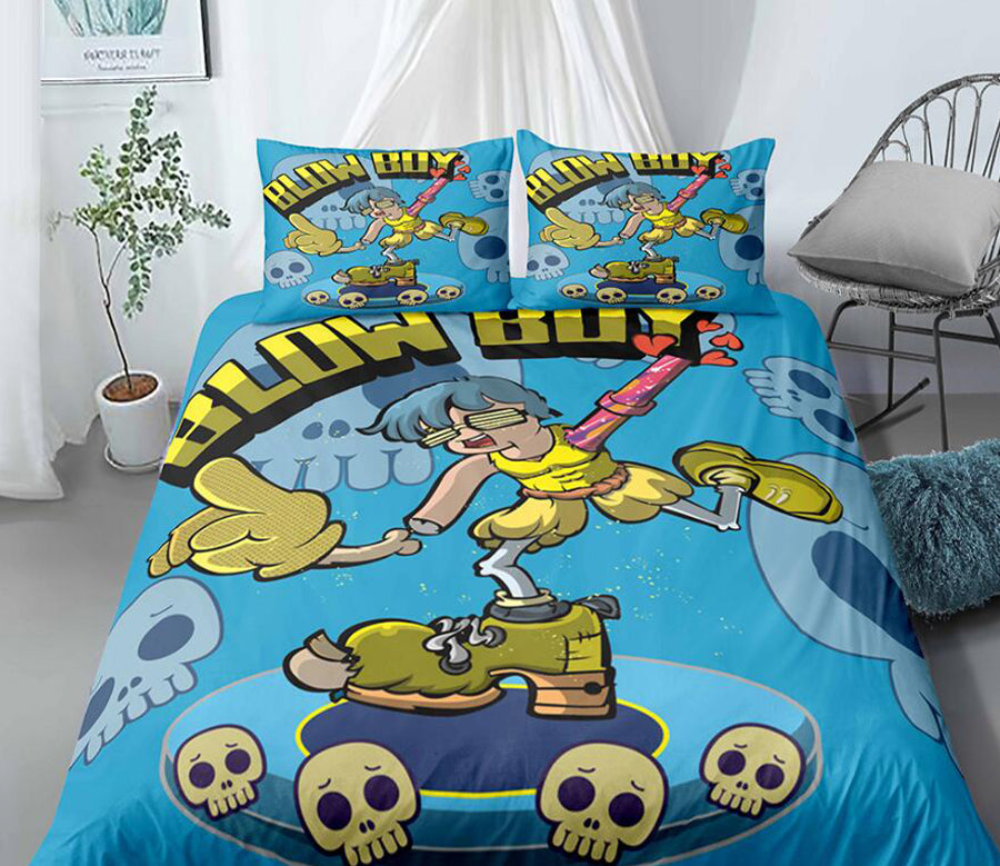 3D Cartoons Skateboard Skull 9968 Bed Pillowcases Quilt