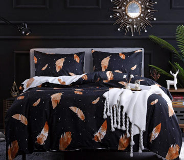 3D Brown Feathers 1189 Bed Pillowcases Quilt