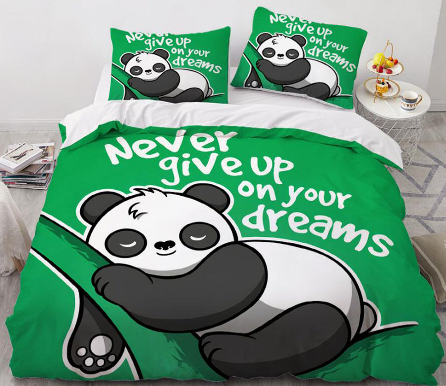 3D Cartoons Panda 8821 Bed Pillowcases Quilt