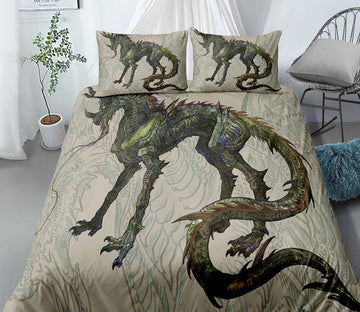3D Green Dragon 0150 Bed Pillowcases Quilt