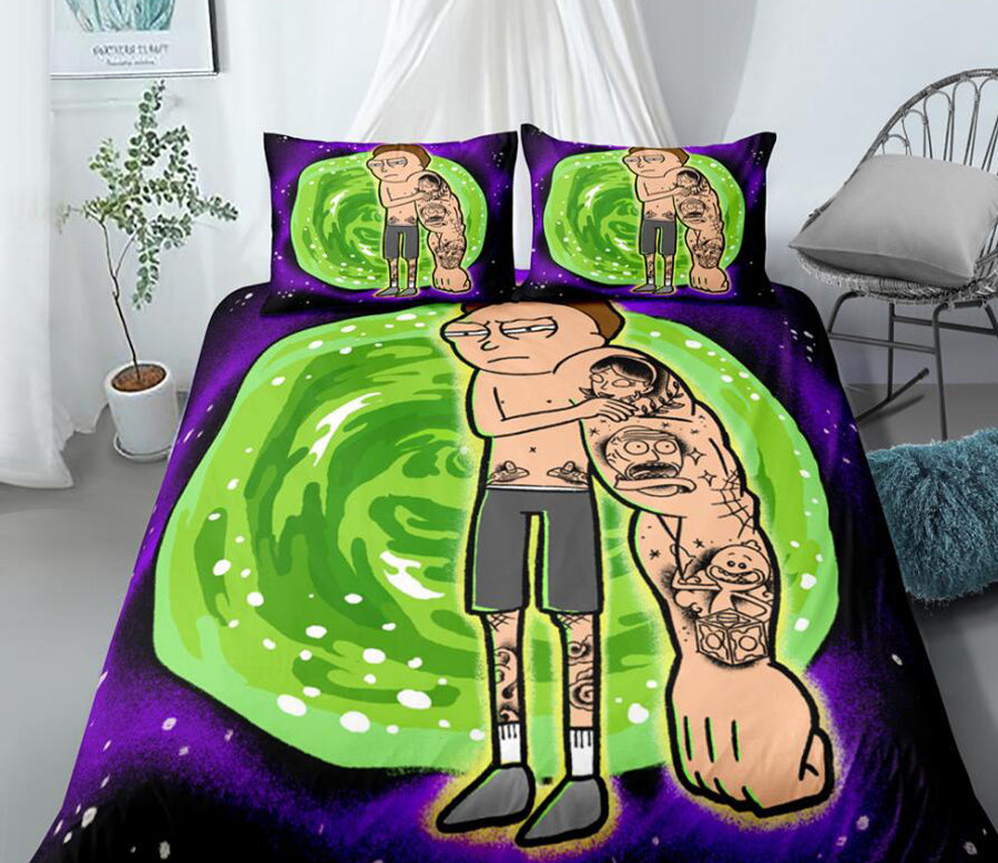 3D Morty Space Vortex 99177 Bed Pillowcases Quilt