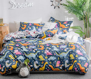 3D Cartoons Little Dinosaur 6653 Bed Pillowcases Quilt