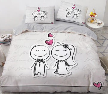 3D Cartoons Round Head Doll 55157 Bed Pillowcases Quilt