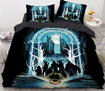 3D Moon Mountain Gorge 8886 Bed Pillowcases Quilt