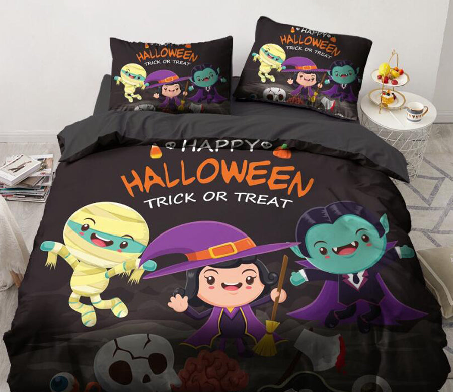 3D Cartoon Witch Vampire 8038 Bed Pillowcases Quilt