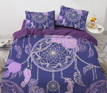 3D Purple Dreamcatcher 88160 Bed Pillowcases Quilt