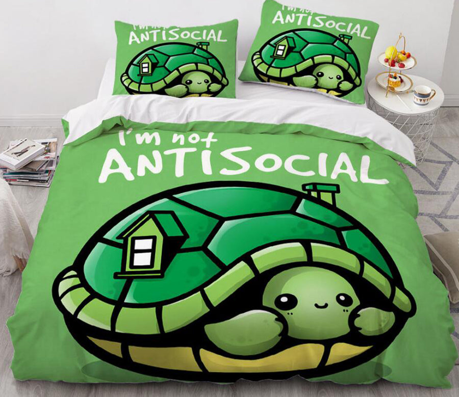 3D Cartoons Tortoise House 8823 Bed Pillowcases Quilt