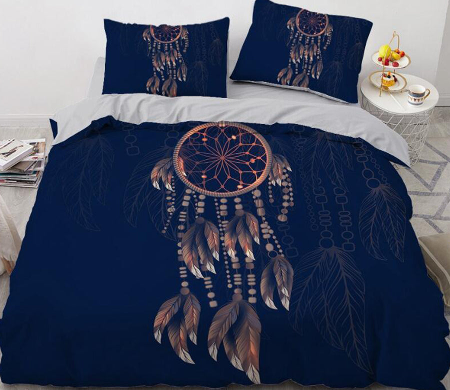 3D Black Background Brown Dream Catcher 88150 Bed Pillowcases Quilt