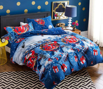 3D Snow Christmas 6604 Bed Pillowcases Quilt