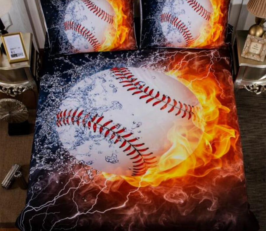 3D Flame Baseball Water 1178 Bed Pillowcases Quilt