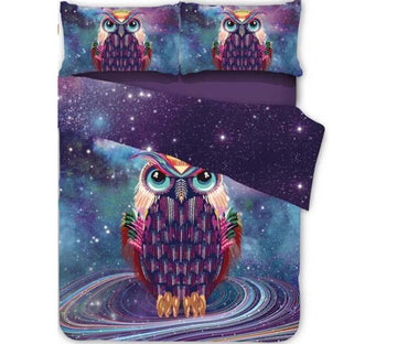 3D Owl Star Point 11190 Bed Pillowcases Quilt
