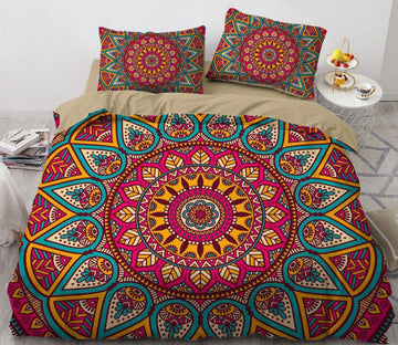 3D Green Red Totem 77156 Bed Pillowcases Quilt