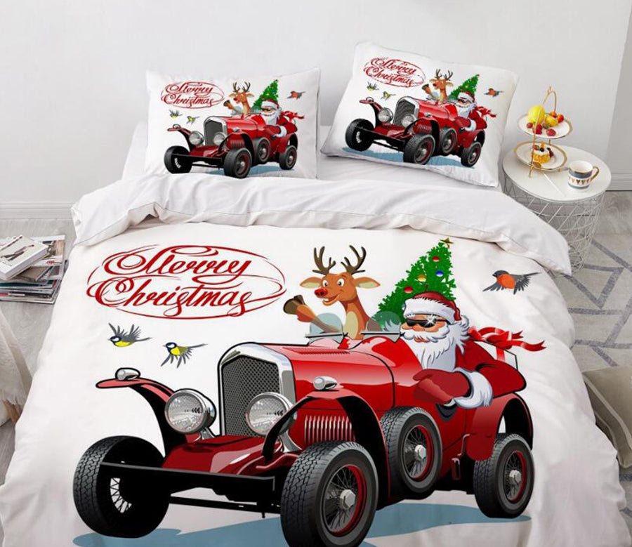 3D Christmas Tree Car 9146 Bed Pillowcases Quilt