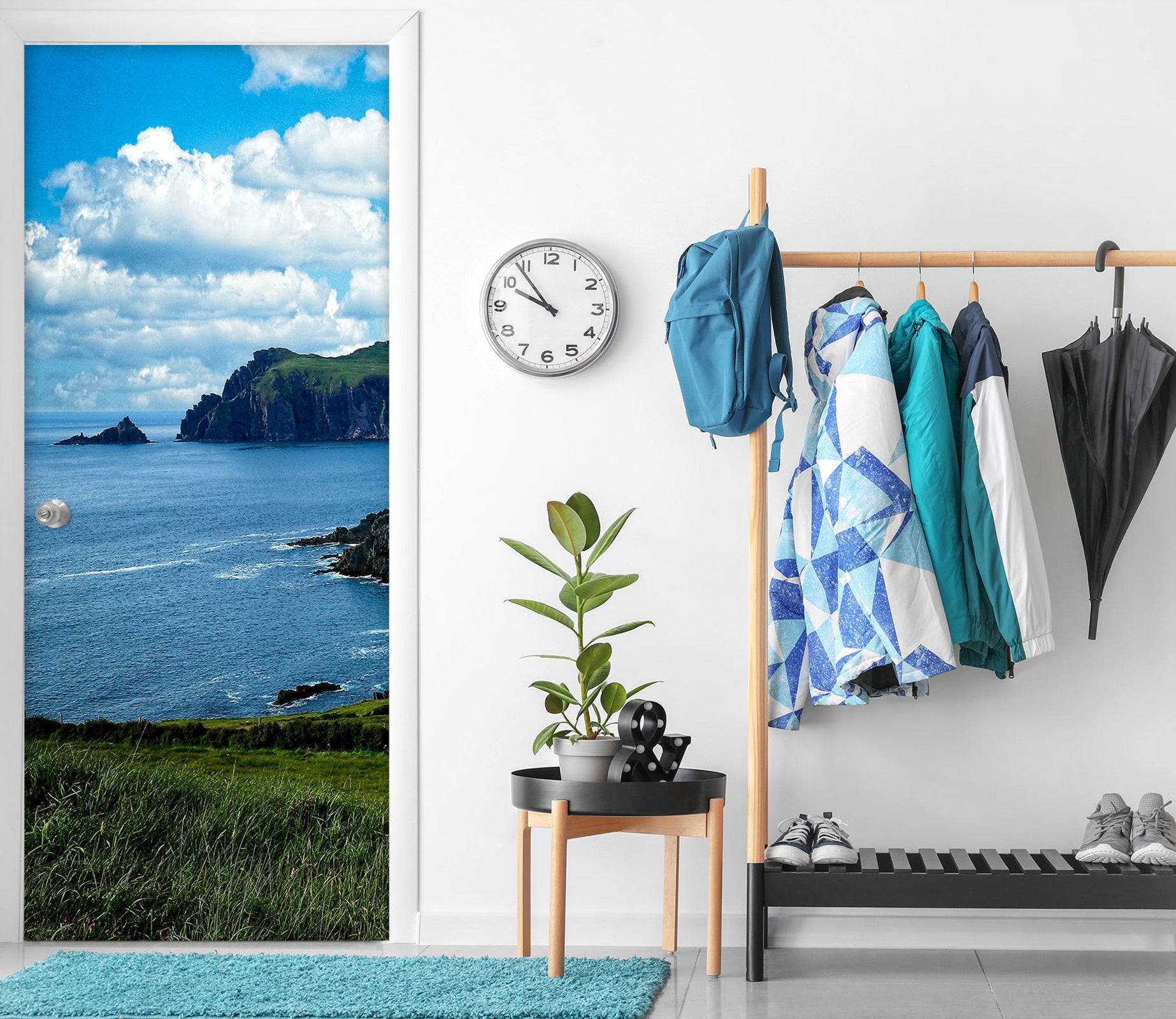 3D Sky Grassland Sea 11108 Kathy Barefield Door Mural