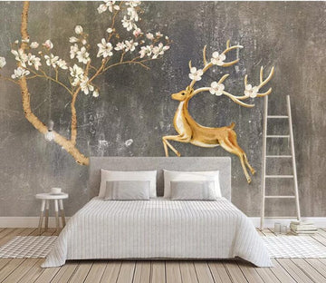 3D Fallow Deer Plum 2193 Wall Murals