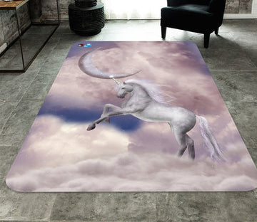 3D Moon Flying Unicorn 87 Non Slip Rug Mat Mat AJ Creativity Home 
