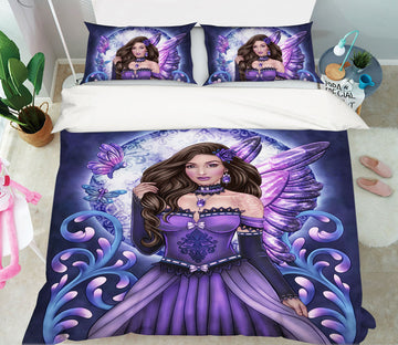 3D Purple Butterfly Woman 8840 Brigid Ashwood Bedding Bed Pillowcases Quilt Cover Duvet Cover
