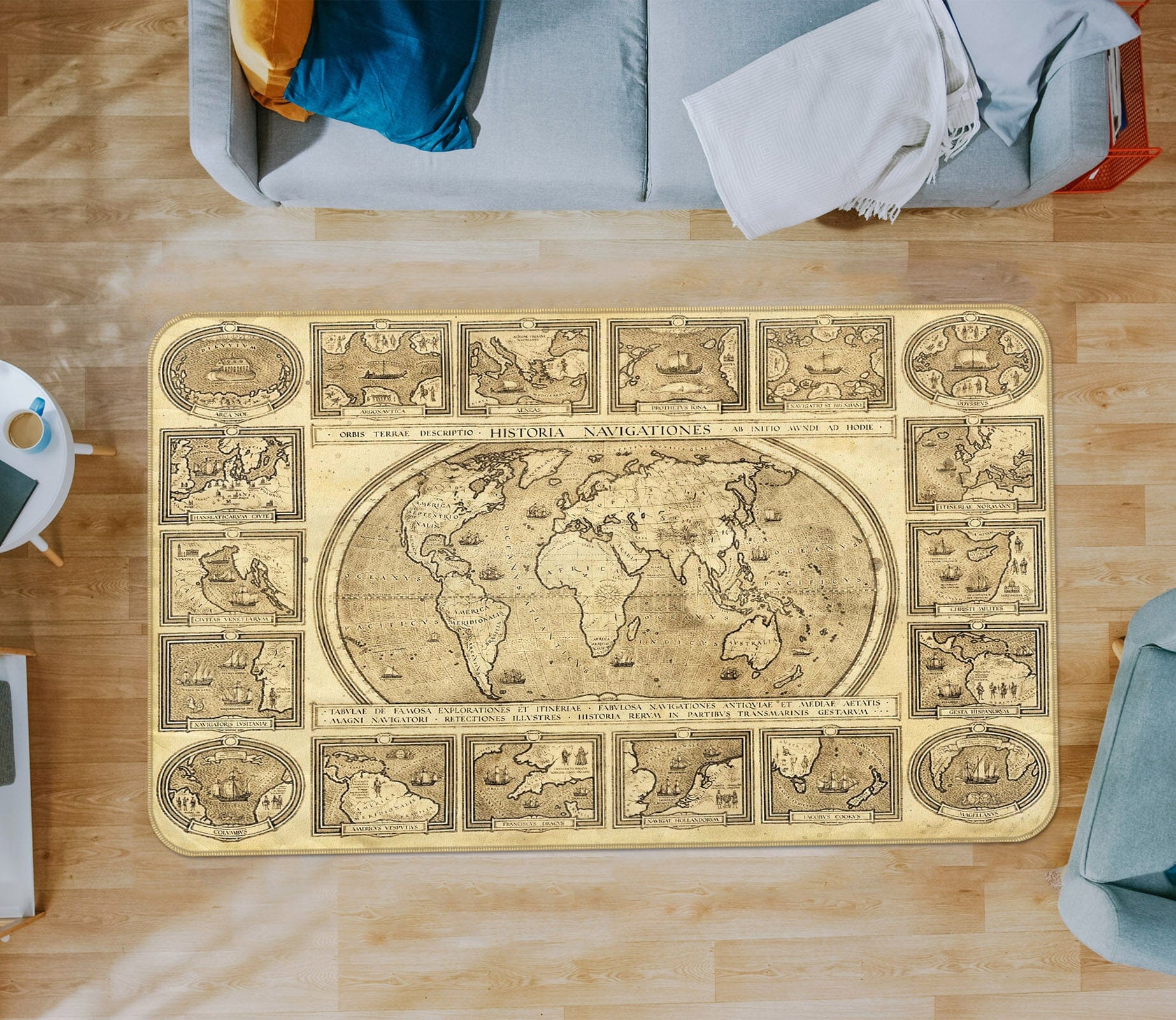 3D Precision Painting 216 World Map Non Slip Rug Mat Mat AJ Creativity Home 