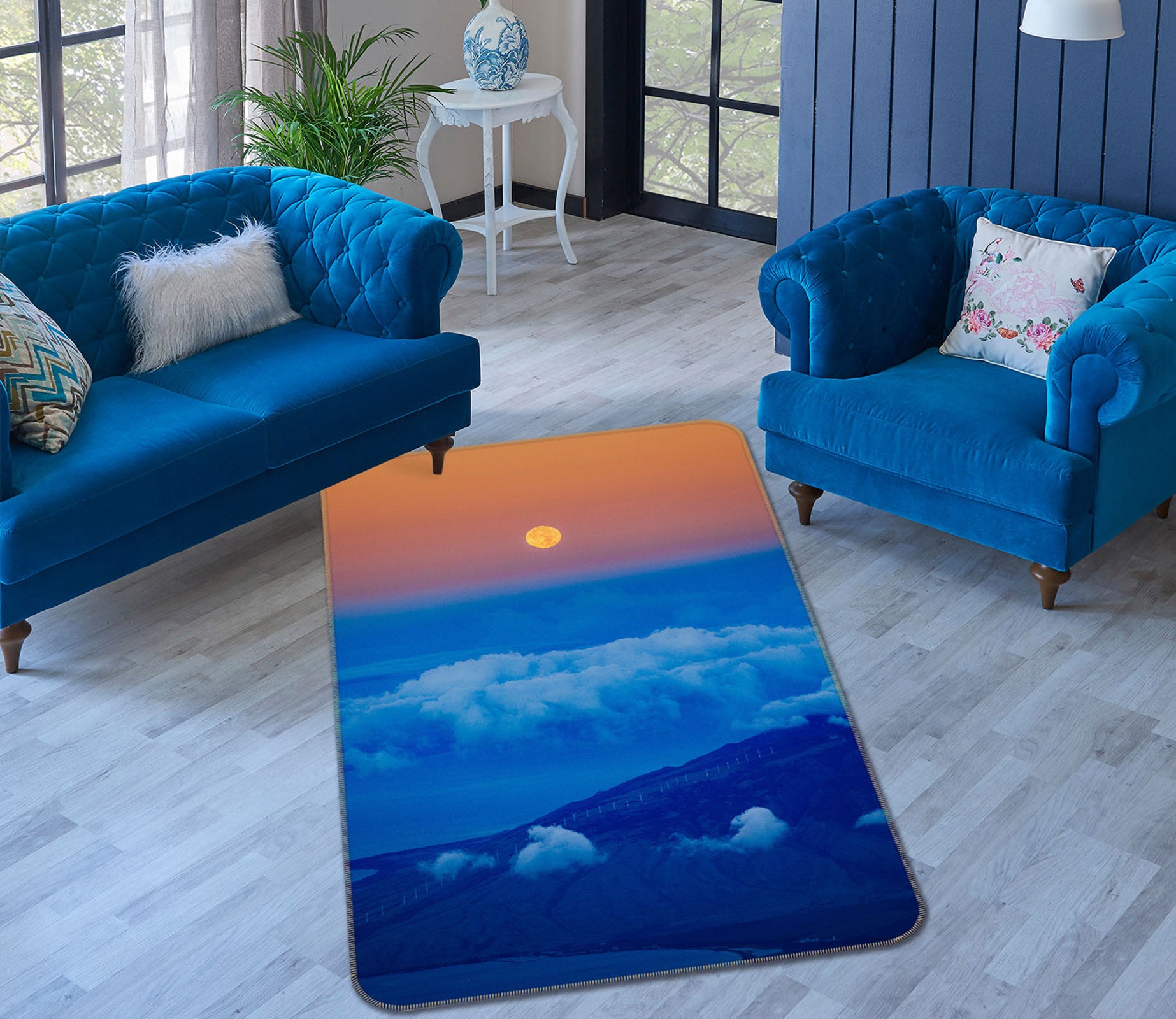 3D Clouds 35245 Non Slip Rug Mat