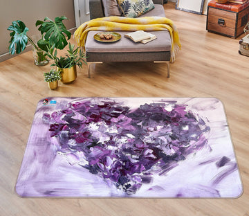3D Purple Love 3837 Skromova Marina Rug Non Slip Rug Mat