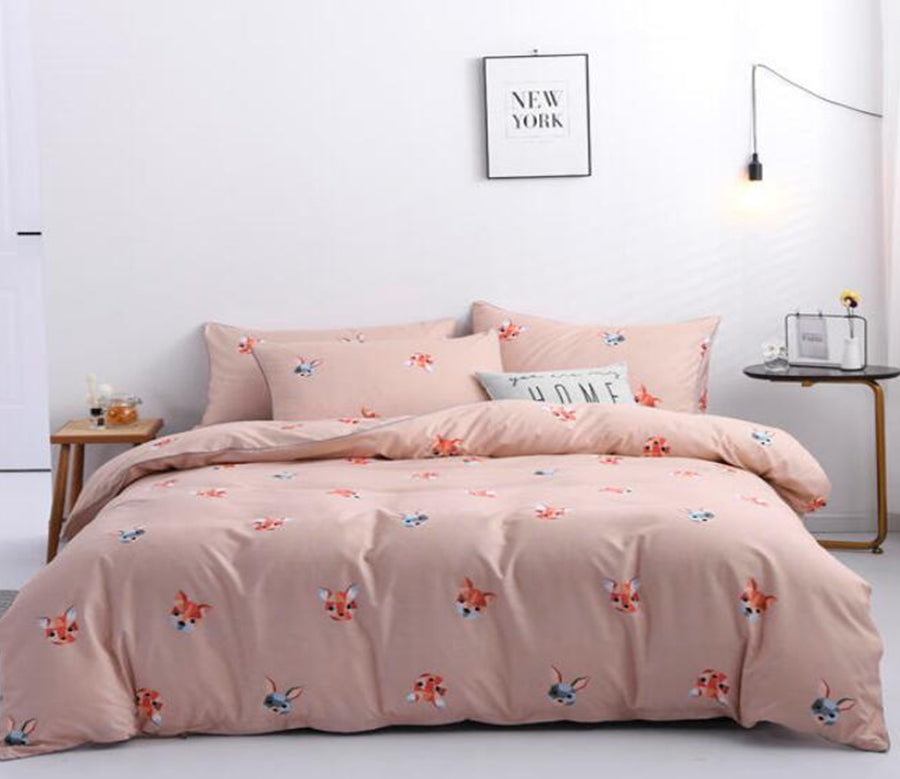 3D Rabbit Head Fox Head 2004 Bed Pillowcases Quilt