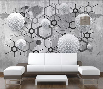 3D White Decoration WC2061 Wall Murals