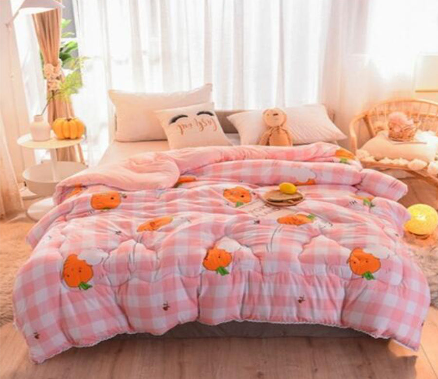 3D Pink Lattice Carrot 18137 Bed Pillowcases Quilt