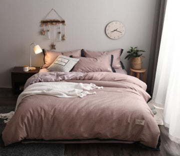 3D Gray Pink 14020 Bed Pillowcases Quilt