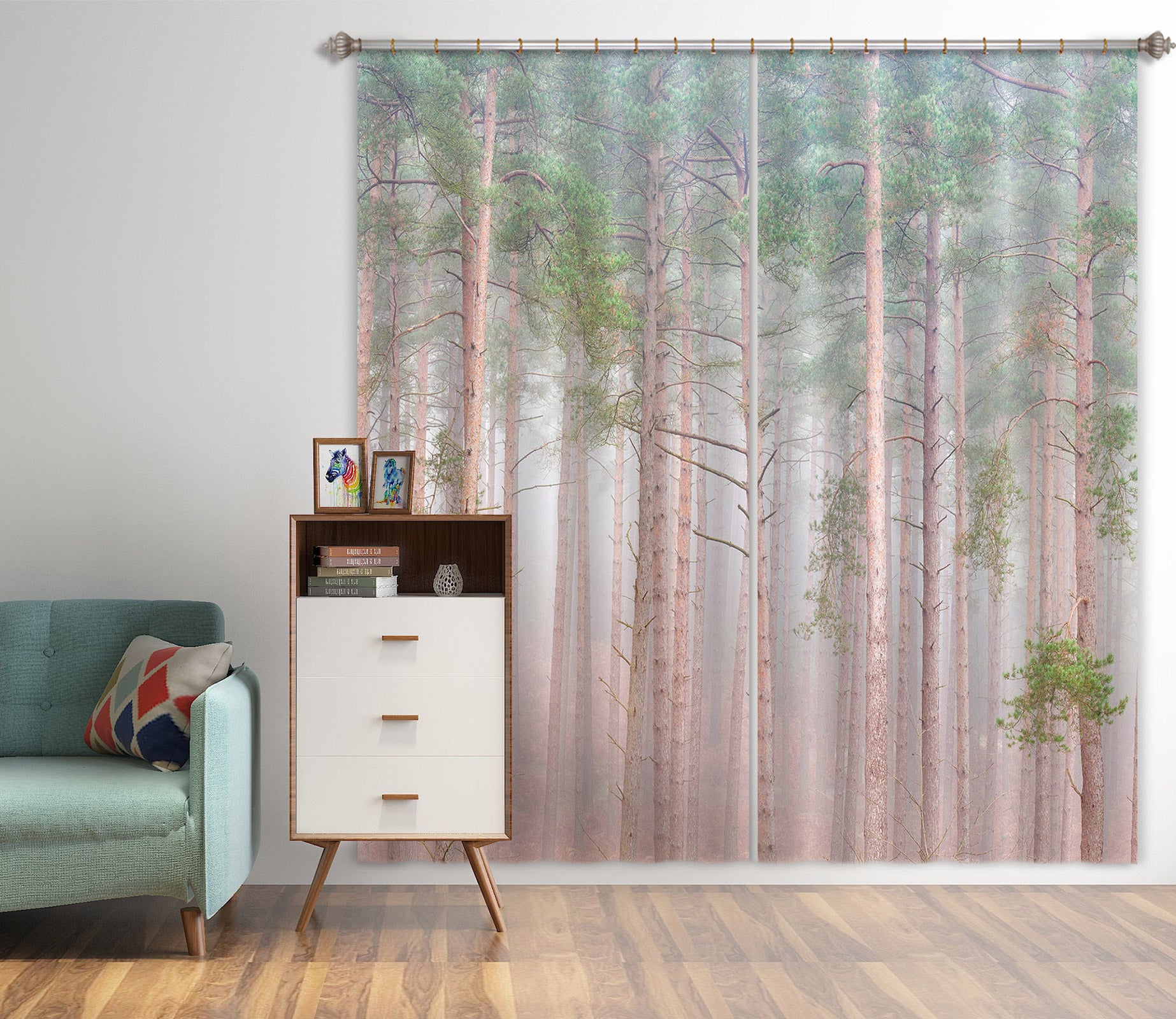 3D Tree Trunk 6595 Assaf Frank Curtain Curtains Drapes