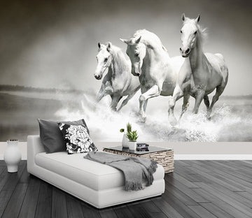 3D White Horse 2089 Wall Murals