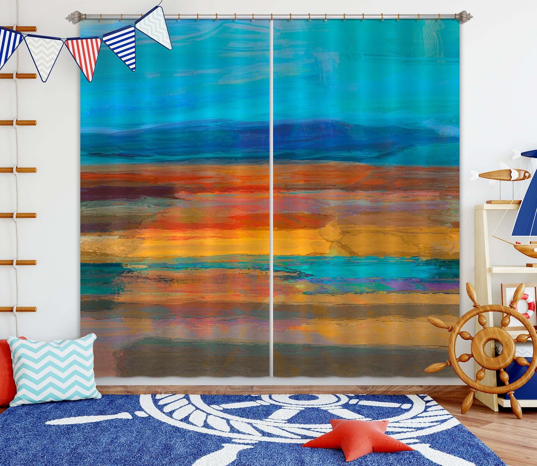 3D Color Sunset 241 Michael Tienhaara Curtain Curtains Drapes Curtains AJ Creativity Home 