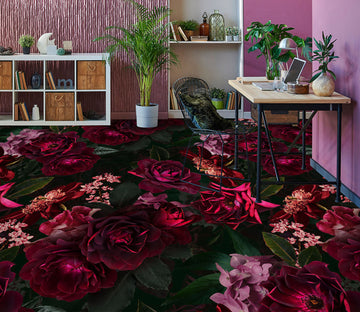 3D Rose Red Clump 99226 Uta Naumann Floor Mural