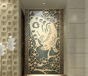 3D Golden Cow WC285 Wall Murals Wallpaper AJ Wallpaper 2 