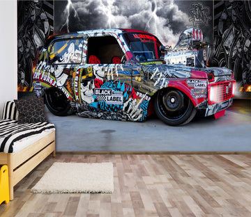 3D Lightning Car 038 Vehicle Wall Murals