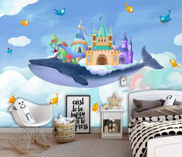 3D Whale Spaceship 1274 Wall Murals Wallpaper AJ Wallpaper 2 