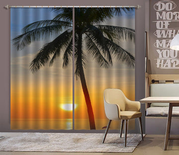 3D Sunset Coconut Tree 156 Marco Carmassi Curtain Curtains Drapes Curtains AJ Creativity Home 