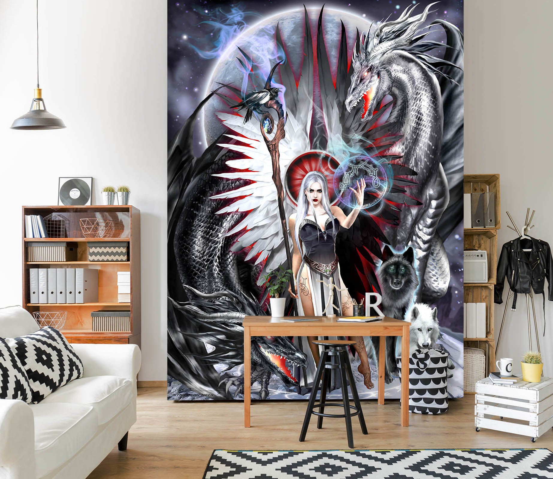 3D Dragon Woman 8145 Ruth Thompson Wall Mural Wall Murals