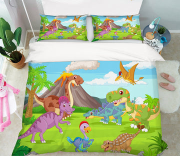 3D Cartoon Dinosaur 60220 Bed Pillowcases Quilt