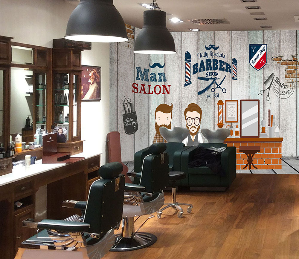 3D Hairdresser 1469 Barber Shop Wall Murals