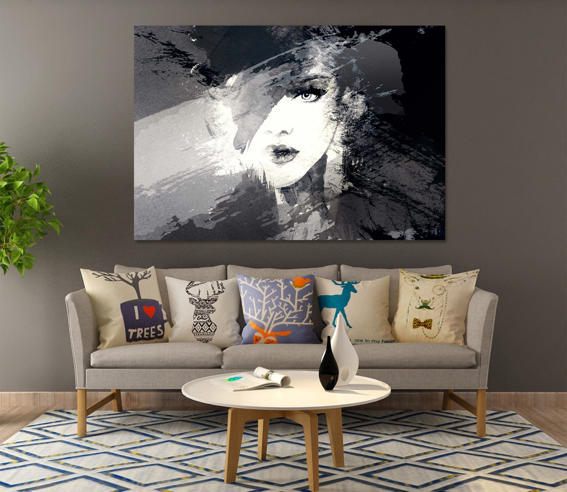 3D Beautiful Eyes Lady 1024 Wall Sticker Wallpaper AJ Wallpaper 2 