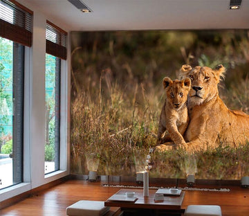 3D Lion Family 1072 Wall Murals Wallpaper AJ Wallpaper 2 