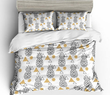 3D Line Pineapple 1116 Bed Pillowcases Quilt